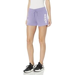 Adidas Womens Plus Size 1X Light Purple French Terry Shorts Lounge Athletic NWT